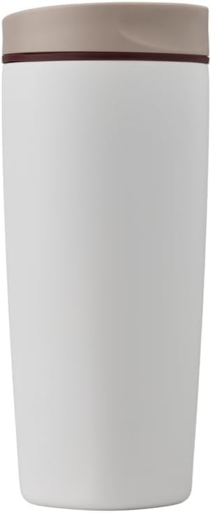 Image of EasySip Slider Insulated Stainless Steel Coffee Tumbler, Reusable Hot & Iced Coffee Travel Mug, Leak-Proof BPA-Free Cup (Ivory, 20 oz)