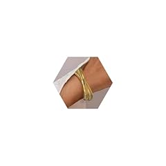 10mm double loop gold bangle set of 1