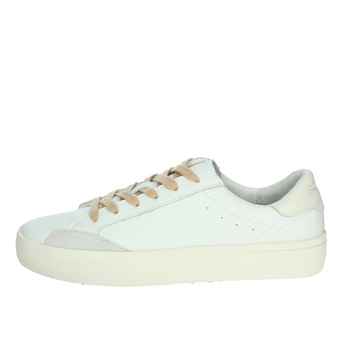 Baskets bassa SUN68 confortables en blanc et beige modèle Z35140