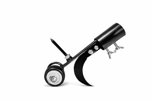 Désherbeur Manuel à Roulette avec Lame Acier, Outil de Désherbage pour Joints de Dalles et Pavés, Double Roue, Fixation Réglable