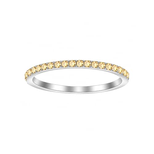 GlameVibe Birthstone Rings For Women Silver Stackable Cubic Zirconia Stainless Steel Birth Stone Ring To My Daughter/Mom Birthday Unique Gifts Jewelry (11-Silver-November 7)