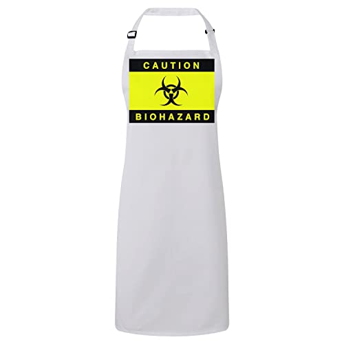 Tablier cuisine blanc biohazard bavette de protection pour cuisinier amateur