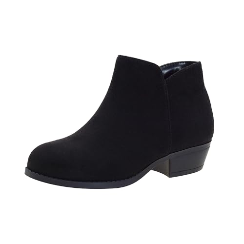 Girls Boots Girls Ankle Booties Low Heel Side Zipper Warm Outdoor Water Resistant Shoes for Toddler Little Big Kids