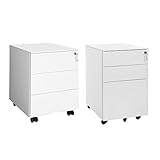 SONGMICS Rollcontainer, Aktenschrank mit 4 Rollen, 39 x 45 x 55 cm, Büroschrank mit 5 Rollen, 52 x...