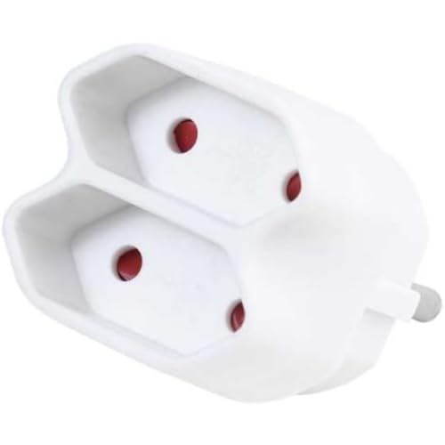 Vivanco A2 W Schuko-Adapter auf 2x Eurokupplung, kompakt, weiß
