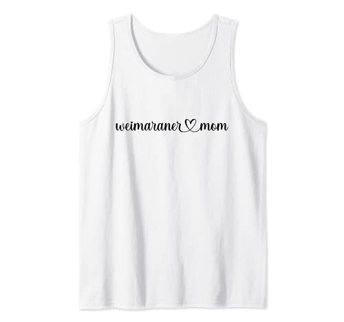 Dog Heart Love Weimaraner Mom Tank Top, White, S