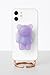 Cute 3D Gummy Bear Phone Grip Stand - Collapsible Magnetic Finger Grip for Back of Phone - Comfortable to Hold - Easy to Attach or Remove for Cellphones & Tablets (Matte Purple)