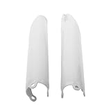 GCCLSBAS Compatible with CRF CR 125 250 450 R X RX CRF250 CRF450 CR125 1993-2018 Motorcycle Enduro Fork Guards Front Fork Tube Frame Cover(White)