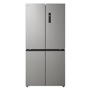 LG GMM41MSBEM Frigorifero 4 porte Slim, Classe E, 474L, Total No Frost con Multi Air Flow, Cassetto Zero Gradi Convertibile Fresh Switch, Ripiani in vetro temperato, Illuminazione LED, Silver