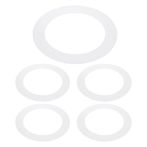 PATIKIL 4.5" ID 6.3" OD Plastic Trim Ring, 5 Pcs Ceiling Light Goof Rings Matte Circular Light Cover Lighting Fixture for Ceiling Wall Recessed Can Downlights, Translucent Matte White