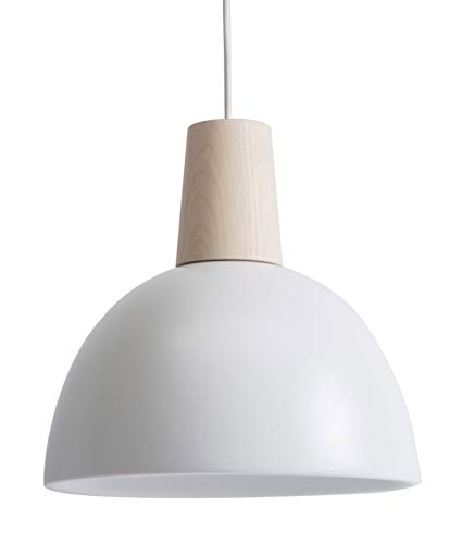 Hanglamp Baltic, keramiek, 60 W, wit/natuur, ø 25 x H 25 cm