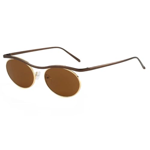 Lunettes de soleil rondes de luxe au style punk chic pour femme
