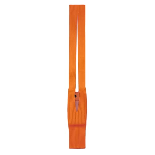 Image of iPhone Pocket features a singular 3D-knitted construction designed to fit any iPhone a beautiful way to wear and carry nitted Scarf with Contrast Stripe Detail, Unisex, (Orange) (Long)