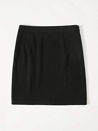 Button Up Split Hem Mini Skirt2