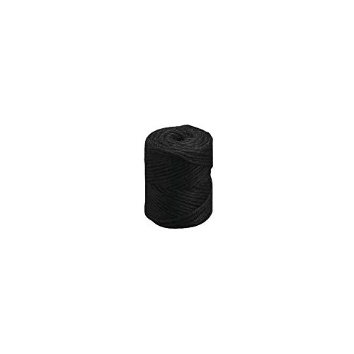 Rayher 4200401 Cuerda de yute natural de 6 cabos, color negro, 6mm, 35 m largo