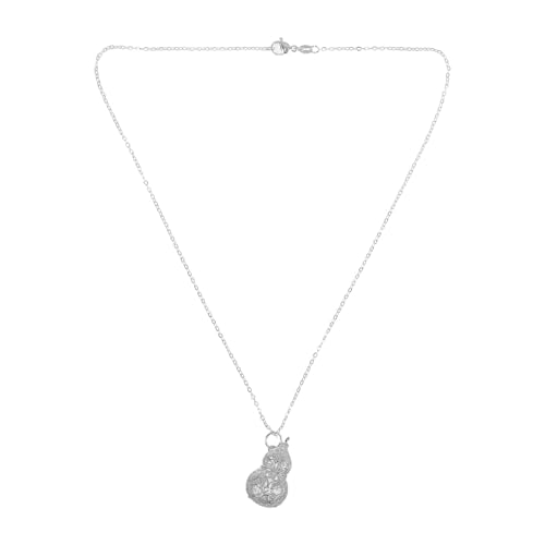 LIOOBO Aromatherapy Essential Oil Diffuser Necklace Hollow Gourd Locket Pendant with Chain Women’s Good Luck Fashion Jewelry for Daily Wear