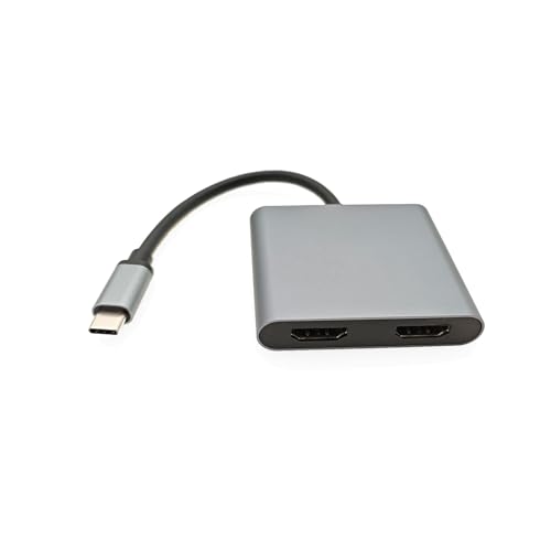 JZK Adaptador USB-C a HDMI dual, compatible con USB-C a HDMI, 4K @ 60Hz para MacBook Pro Air para Chromebook Pixel para Lenovo Yoya Surface