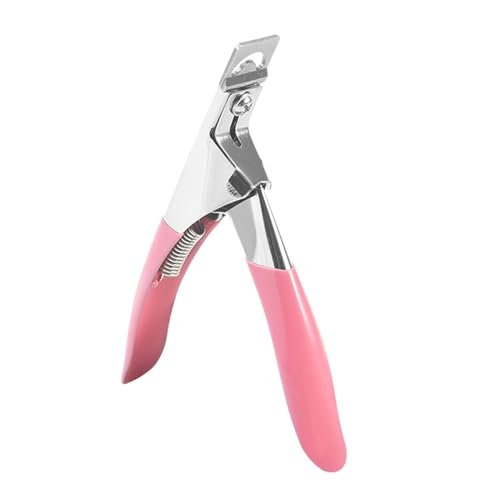 Acrylic Nail Clippers Nail Clippers for Acrylic Nails Acrylics Nails Cutter Nail TipCutter for Fake Gel Professional Manicure Pedicure with Length Measurement Trimmer Care Tools (Pink)