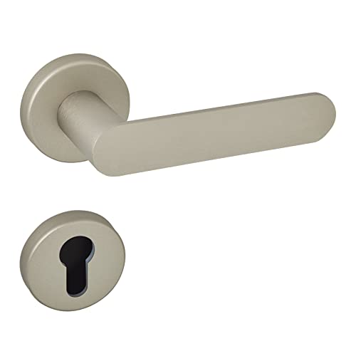 Juego de manillas SAM Acero inoxidable para puertas de habitación Juego de roseta PZ - Manillas de diseño con tornillos de Sotech