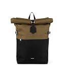 Materiale idrorepellente Sandqvist Icon Rolltop Zaino porta PC 14”, 23L, Multi Olive, scomparto laptop 14”, materiali riciclati e idrorepellenti