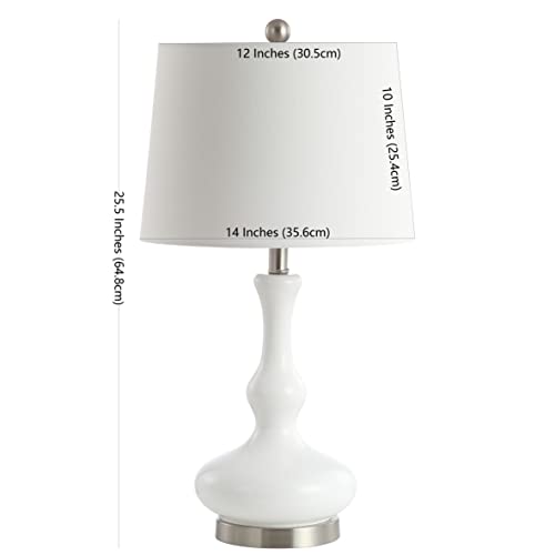 Lámpara de mesa moderna SAFAVIEH 26 pulgadas blanco/níquel miniatura 3