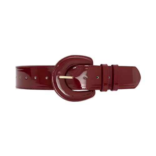 Womens 2In Wide Patent Leather Waist Belt For Dresses Coat With Big Buckle - Ladies Fashion Waistbands Belts2