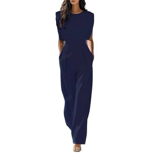 KIRYU Women's Elegant Sleeveless Wide Leg Jumpsuit High Waist Pleated Palazzo...