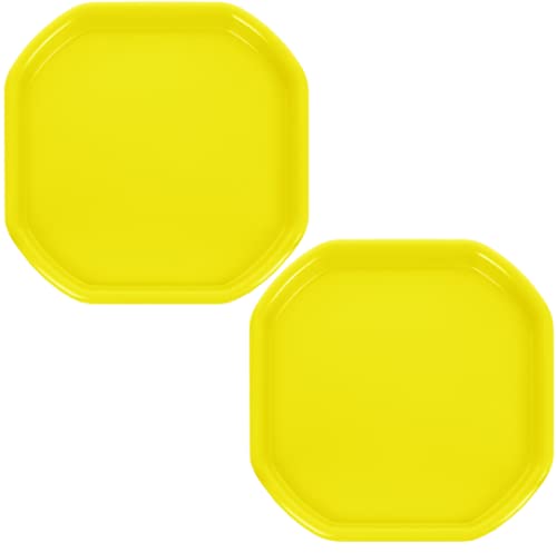 (Set of 2) - Small Octagoanal Yellow Mixing Tray 70Cm Diameter Tuff Spot Mixing Board Sand Water Activity Kids Play Heavy Duty Plastic Strong and Premium Messy Tray Multipurpose Tray (Yellow)