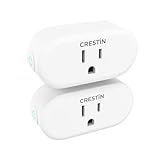 CRESTIN Smart Plug, Mini WiFi Outlet with Remote Control & Timer Function, Smart Plugs Work with...
