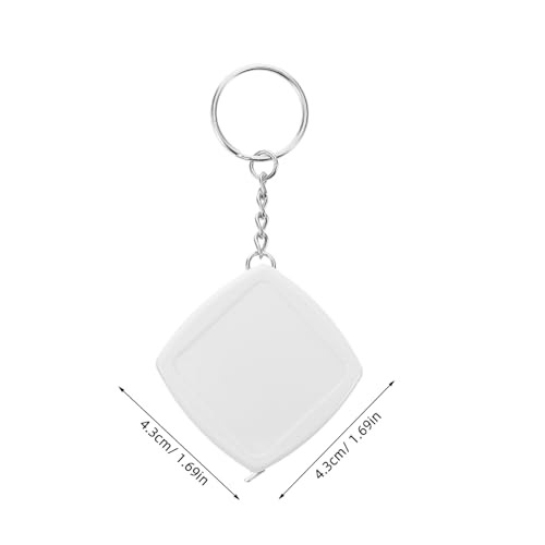 Cinta métrica mini blanca con llavero compacta de acero miniatura 2