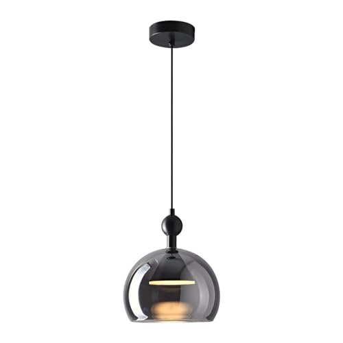 Lampe suspendue italienne luxueuse en verre noir pour salon contemporain