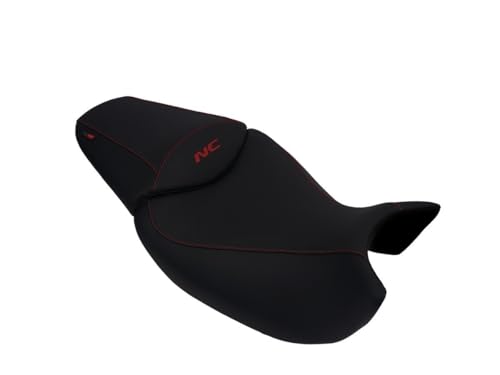 Housse de selle pour Honda NC 700 et NC 750 noire à coutures rouges