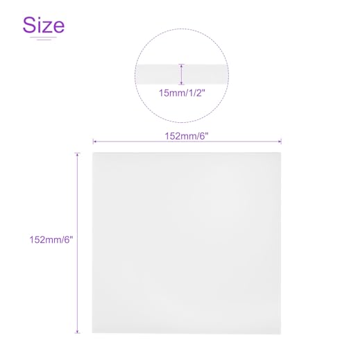 Image of DMiotech 6 x 6 x 1 /2 Inch Plastic UHMW Sheets, Ultra High Molecular Weight Polyethylene, Opaque White Polyethylene Board for Automotive, Chemical, Manufacturing, DIY Home Kitchen