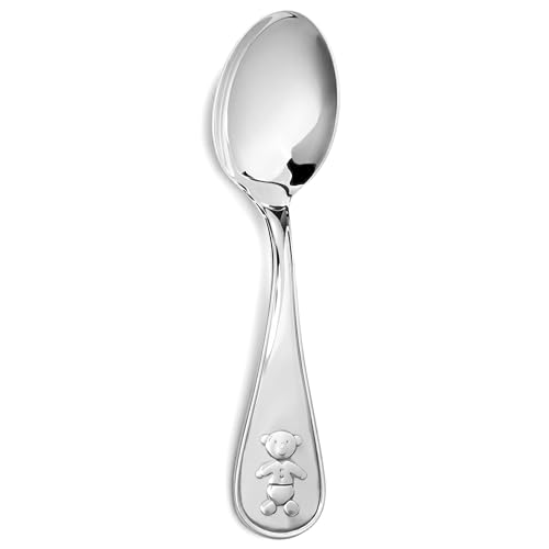 Image of Teddy Bear 925 Sterling Silver Baby Feeding Spoon