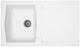 Resistente a los rayos UV respekta BOSTON86X50W Fregadero, Blanco, 86 x 50 cm