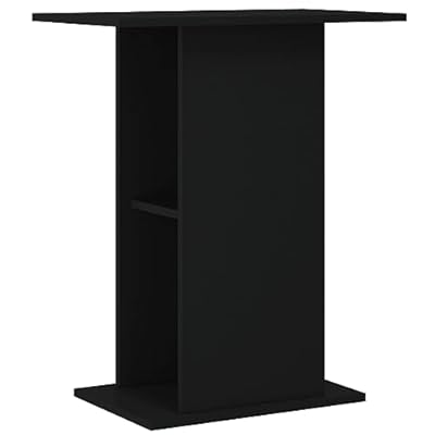 vidaXL Aquarium Stand, Fish Tank Cabinet with Storage, Fish Tank Stand for Home Living Room, Aquarium Cabinet, Black Engineered Wood