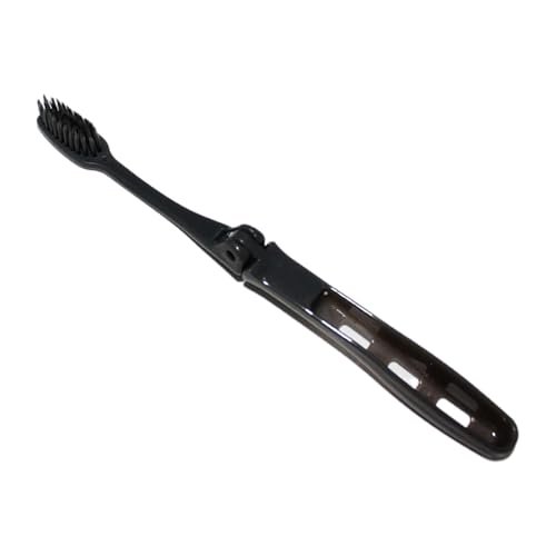 Lunaobrik Cepillo De Dientes Plegable - Cepillo De Cerdas Flexibles Para Adultos, Portátil De Carbón De Madera, Tamaño Para Viajes, Camping, Senderismo, Escuela