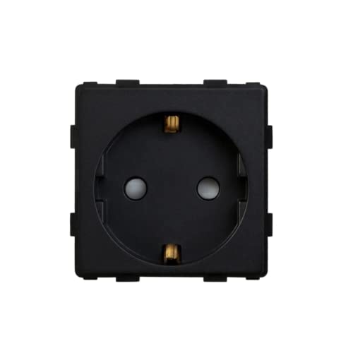 Luxus-Time Steckdosen Lichtschalter Wandschalter Wechselschalter HDMI uvm. Glasrahmen Schwarz (Steckdose Schwarz)