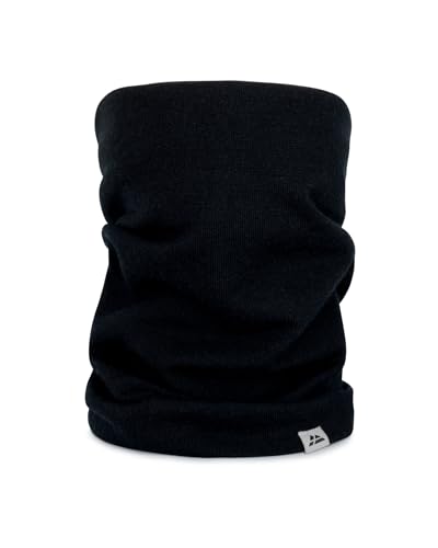 DANISH ENDURANCE Merino Multifunktionstuch, Winter Schlauchschal, Loop Schal, Stirnband oder Nackewärmer,Atmungsaktiv&Warm, Unisex, für Damen & Herren, Schwarz,...