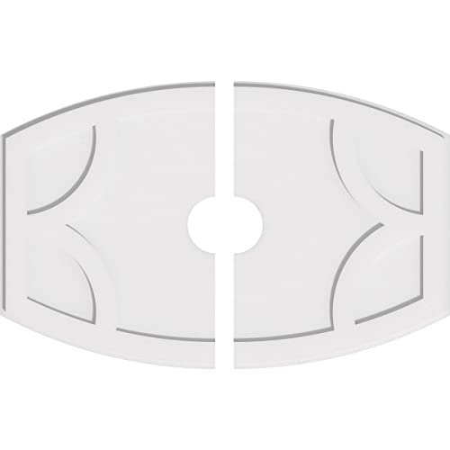 Image of Ekena Millwork CMP38X25KY2-05000 Kailey Architectural Grade PVC Contemporary, Two Piece Urethane Ceiling Medallions 38 inchW x 25 3 /8 inchH x 5 inchID x 20 1 /2 inchC x 1 inchP