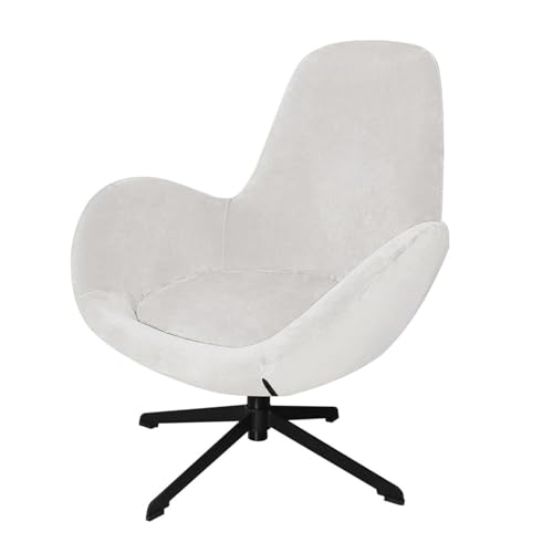 Housse de fauteuil pivotant – Protection de dossier mi-hauteur pour salon, chambre à coucher et bureau à domicile – Housse de chaise élégante blanche – Protection de chaise pivotante en coquille d'œuf
