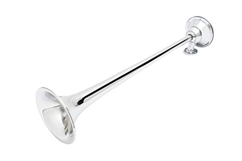 Grover® Products 1512 Stuttertone® Emergency Air Horn, 21.5 Inches with 6 Inch Round Flare, Chrome, with 1720 Mounting Pedestal, Premium Brass, sold by Manufacturer, MADE IN LOS ANGELES, USA