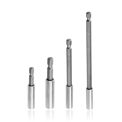 Moyata 4 Stück Verlängerungsstange Bohren, Magnetbohrer Schraubendreher Bit Halter Set, 1/4 zoll- Sechskant Bohrerverlängerungssatz, Verlängerung Halterung für Schraubendreher Bohrer, 60/75/100/150mm