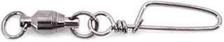 Spro Ball Bearing Swivel Coast Lock with 2 Welded Rings-Pack of 6 (Black, Size 6