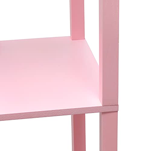 Simple Designs Lf1037-Lpk Floor Lamp Etagere Organizer Storage Shelf With 2 Usb Charging Ports, 1 Charging Outlet And Linen Shade, Light Pink #TOP7