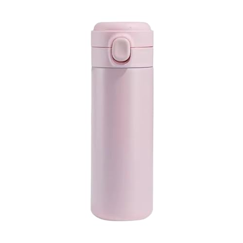 Garrafa Termica Infantil Com Canudo Parede Dupla 400 ml Para Escola Passeio Viagens (Rosa)