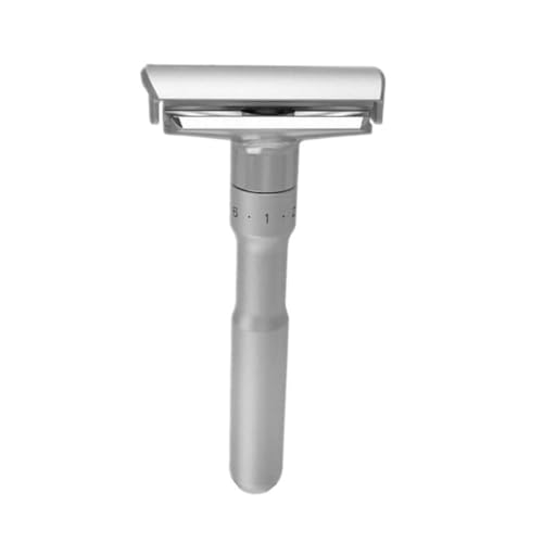 Rasoir manuel 6 positions argenté portable avec ses 5 lames pour un visage impeccable en voyage