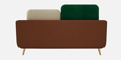 Image of Black Wood Modern Montez Luxurious Velvet 2 Seater Sofa for Bedroom, Living Room, Dining Room, Drawing Room, Home Office in Bug Resistant Wood (Green & Beige, 2 Seater)