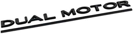 Funce Model 3 Y Dual Motor Emblem Sticker Underlined Badge Letters Accessories Compatible with Tesla Model 3/Y/S/X (Matte Black)