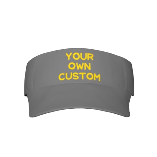 Generic Custom Golf Visor for Men Women Adjustable Trucker Hats Women Funny Custom Hats Design Your Own Logo Text Image Business Hats for Men with Logo Grey
